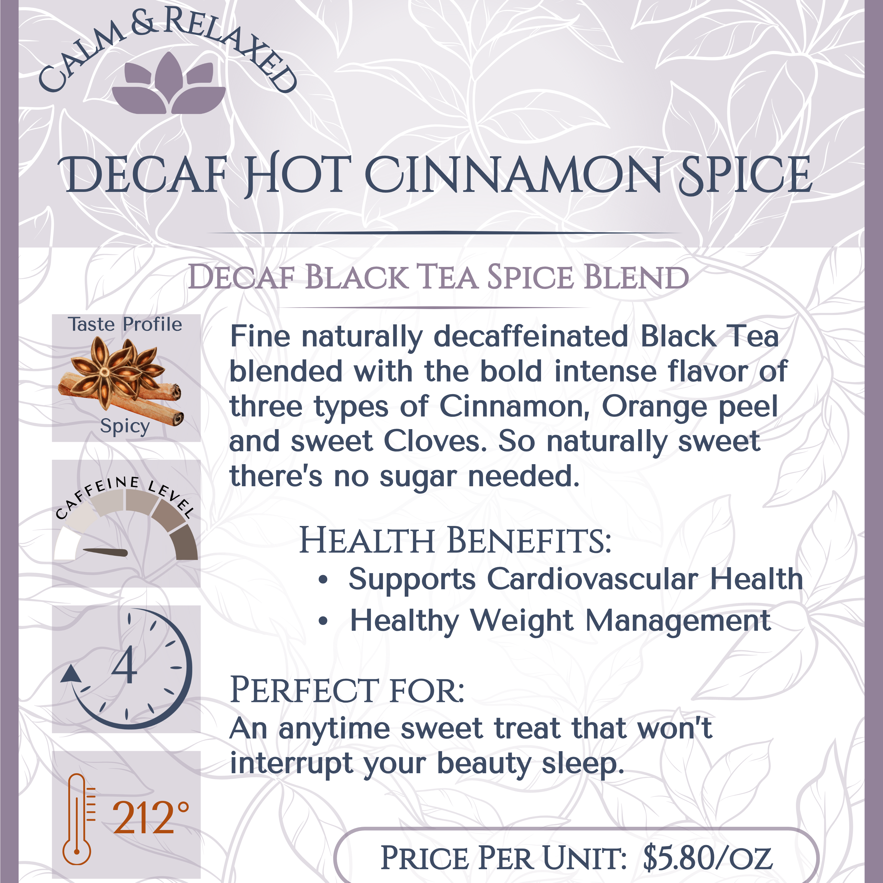 Decaf Hot Cinnamon Spice